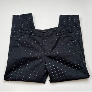 Zara Woman Polka Dot Ankle Cropped Trouser Size Large